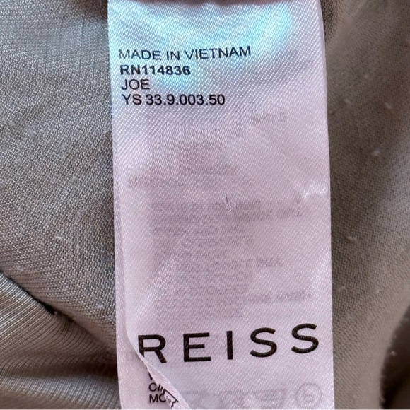 Reiss mint green linen viscose blend romper pockets NO belt SZ 0 button up - Picture 8 of 9